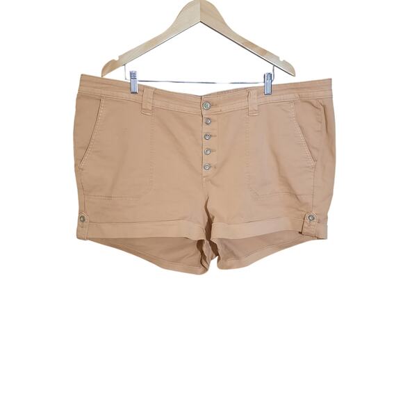 Torrid Womens Tannish Button Fly Cuffed Hem Military Shorts Size 24 - Picture 2 of 8